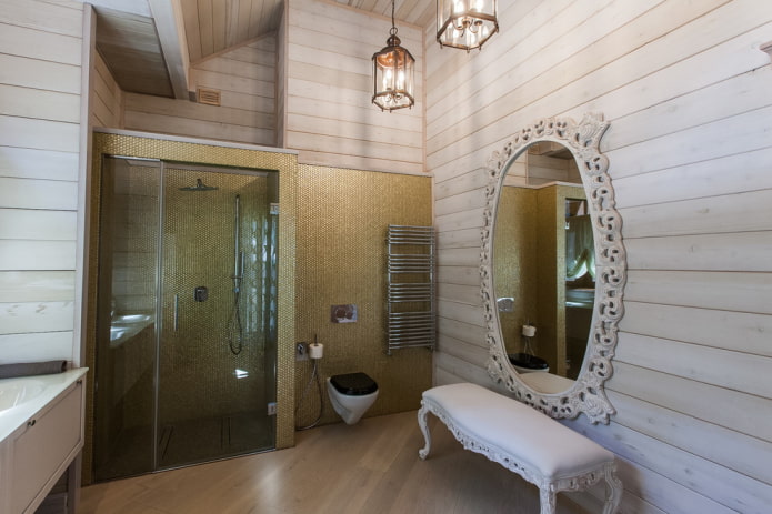 pouf in the interior of the bathroom