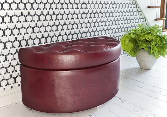 semicircular pouf in the interior