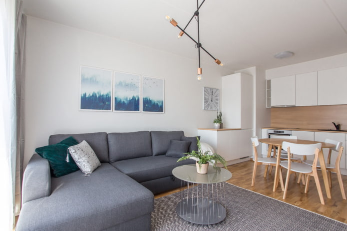 sofa model with an ottoman in the interior of the kitchen sofa model with an ottoman in the interior of the kitchen