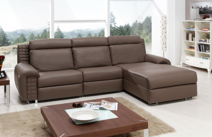 sofa model with a brown ottoman in the interior sofa model with a brown ottoman in the interior