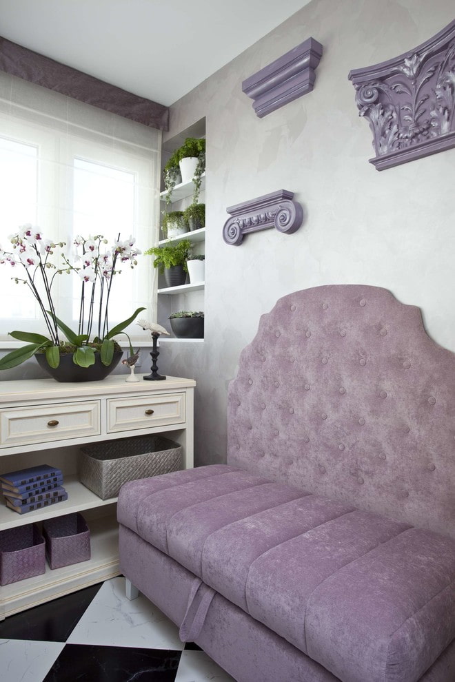 sofa in the interior of a small balcony