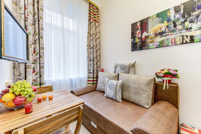 folding sofa in the interior of the kitchen