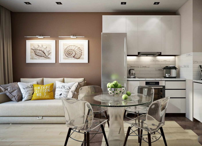 sofa in the interior of the kitchen