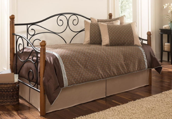 ottoman with a forged back in the interior