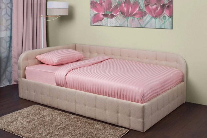 ottoman with leather upholstery in the interior