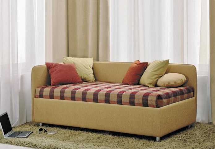 beige ottoman in the interior