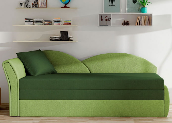 green ottoman in the interior