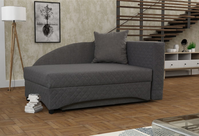 gray ottoman in the interior