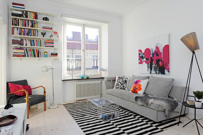 ottoman in a Scandinavian style interior