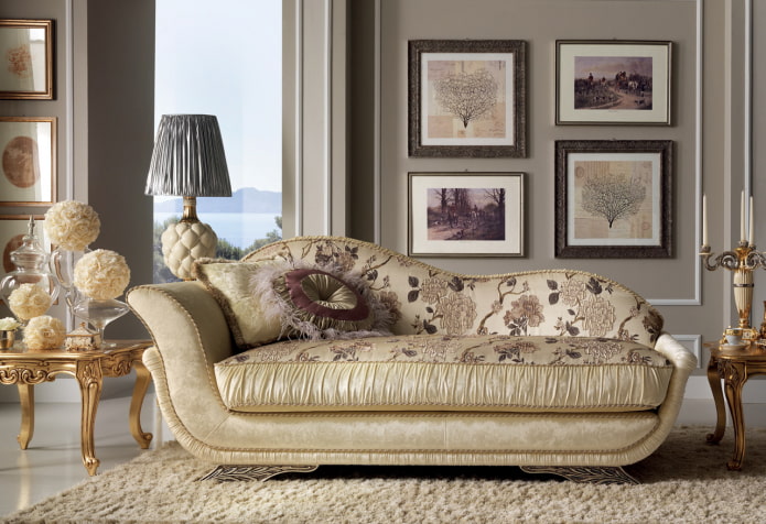 ottoman in the interior in a classic style