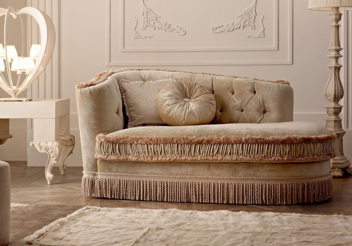 ottoman in the interior in a classic style
