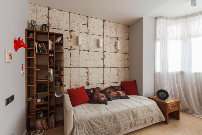 ottoman in the interior in the loft style