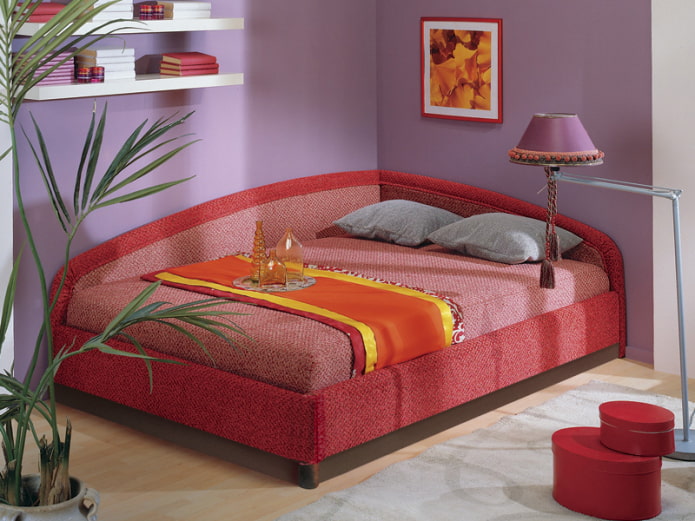 ottoman in the interior of the bedroom