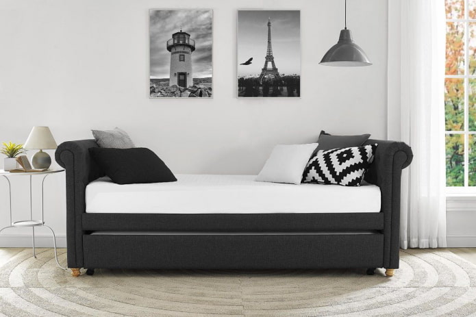 backless couch in the interior