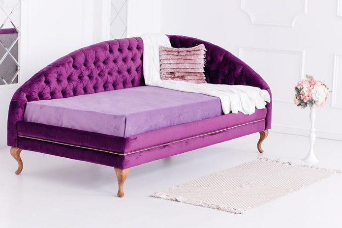 ottoman on legs in the interior