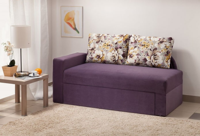 ottoman with pillows in the interior