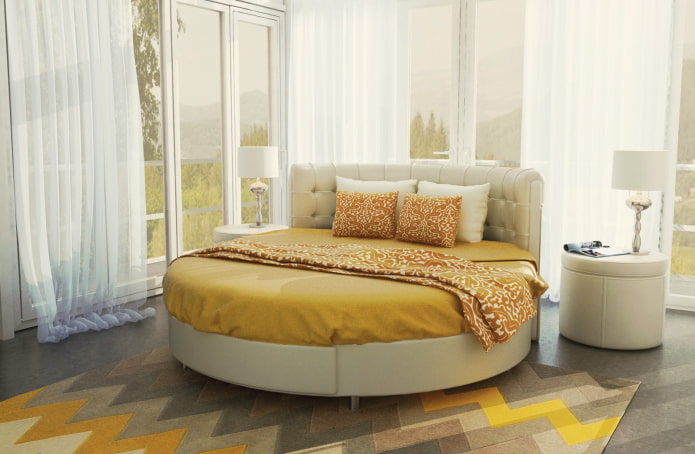 round ottoman in the interior