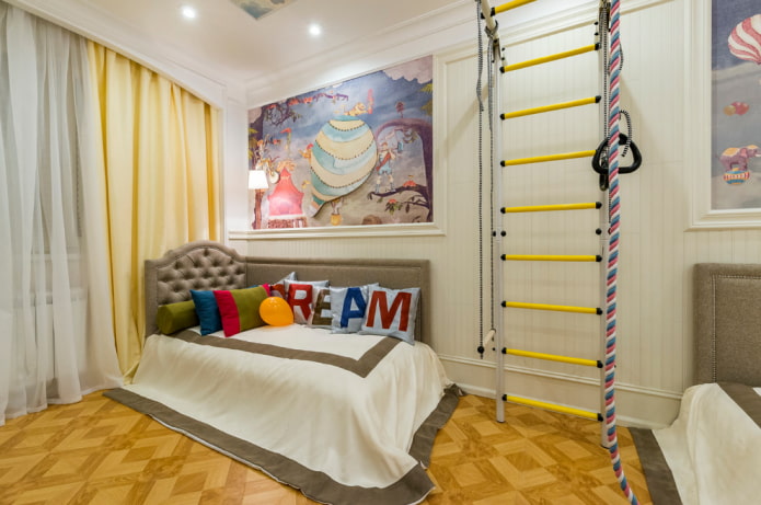 ottoman in the interior of the children's room