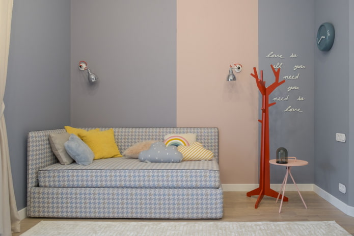 ottoman in the interior of the children's room