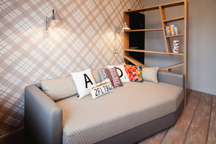 sofa in the interior of a teenager's room