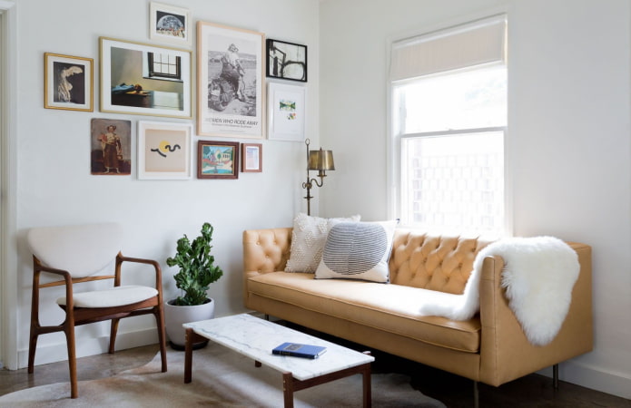 sofa in the interior of the living room