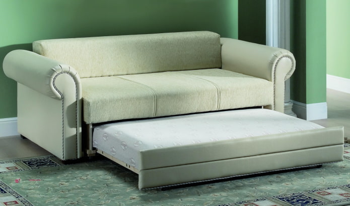 sofa with dolphin mechanism in the interior