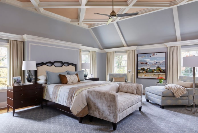 sofa in the interior of the bedroom