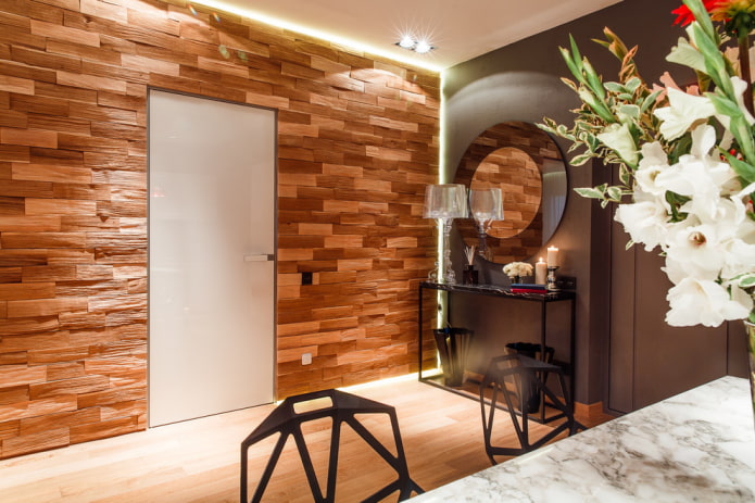 decorative stone decoration on the wall in the interior decorative stone decoration on the wall in the interior