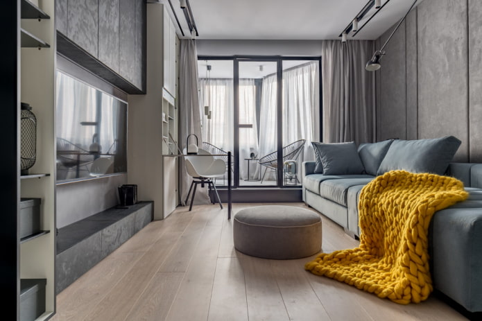 cover for the sofa in the interior of the living room