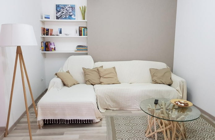 bedspread for a corner sofa in the interior