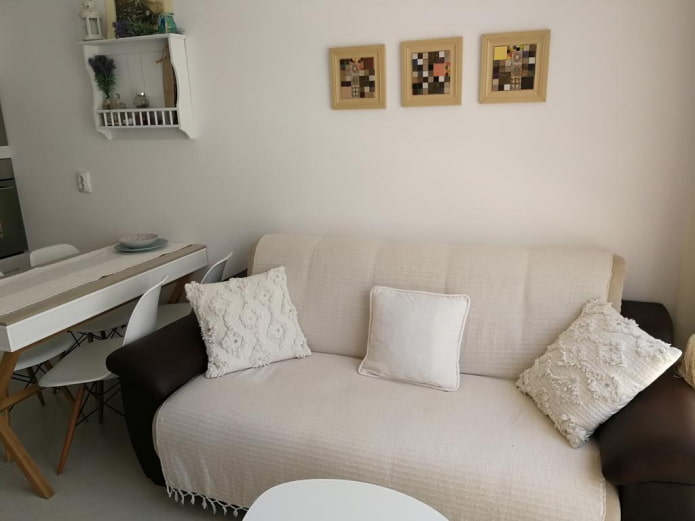cover for the sofa in the interior of the kitchen