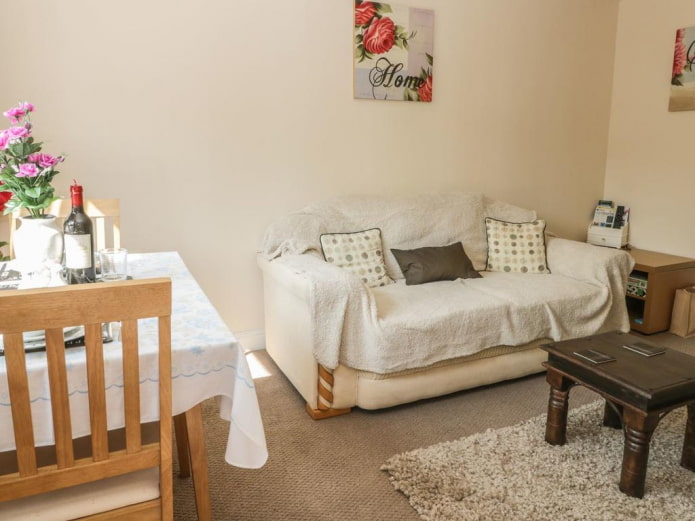 cover for the sofa in the interior of the kitchen