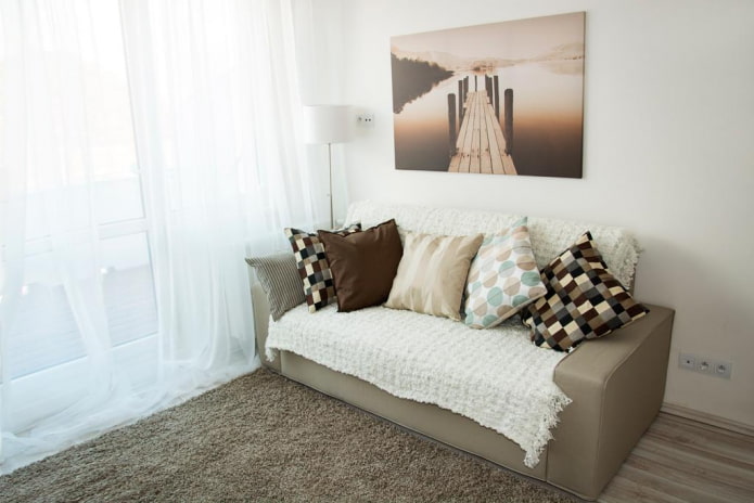 cover for the sofa in the interior of the living room