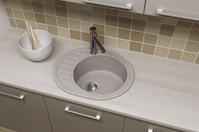 gray sink made of artificial stone in the interior gray sink made of artificial stone in the interior