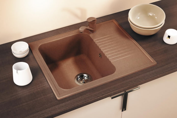 terracotta sink made of artificial stone in the interior terracotta sink made of artificial stone in the interior