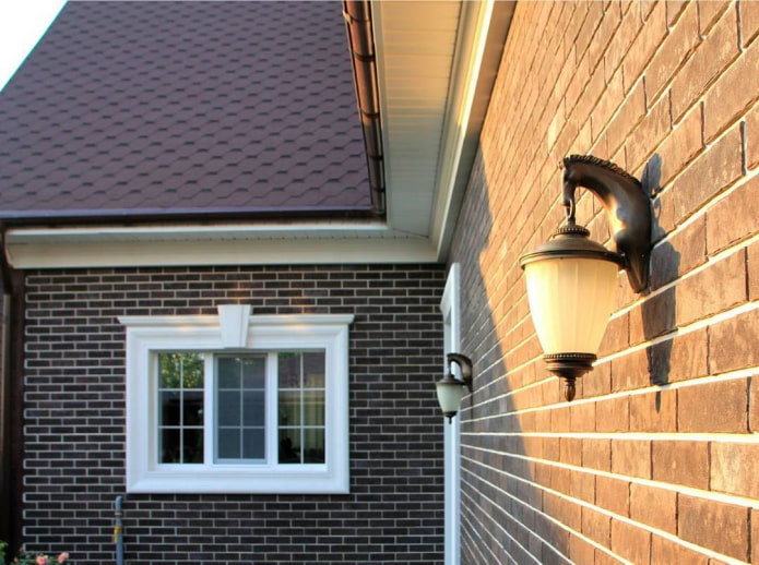 house facade with clinker tiles house facade with clinker tiles