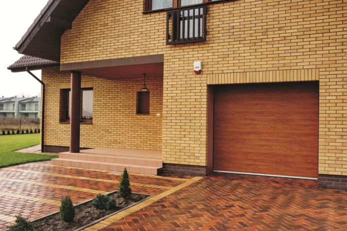 house facade with clinker tiles house facade with clinker tiles