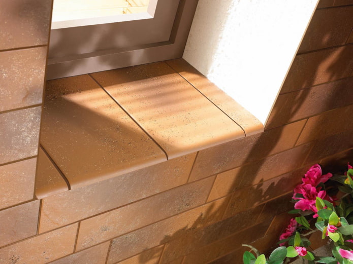 window sill with clinker finish window sill with clinker finish