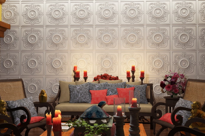 design of plaster tiles in the interior design of plaster tiles in the interior