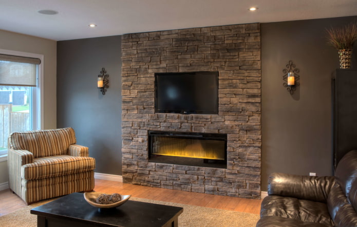 gypsum tiles in the design of the fireplace in the interior gypsum tiles in the design of the fireplace in the interior