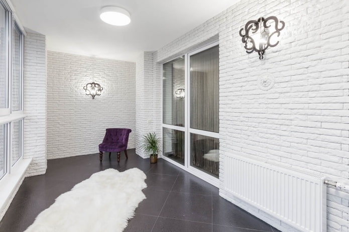 gypsum tiles in the interior of the balcony gypsum tiles in the interior of the balcony