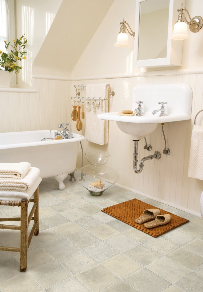 quartz vinyl tiles for porcelain stoneware in the bathroom