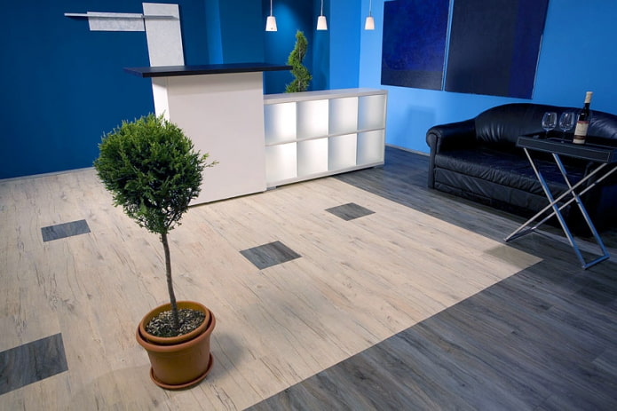 quartz vinyl tiles in the interior