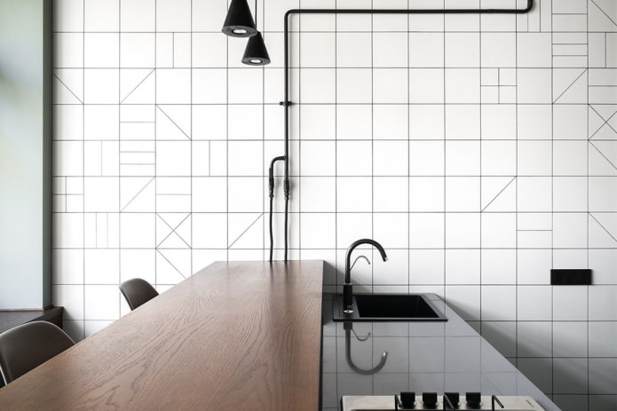 black grout for white tiles