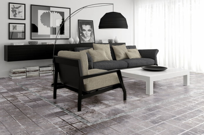 floor tiles for metal in the interior