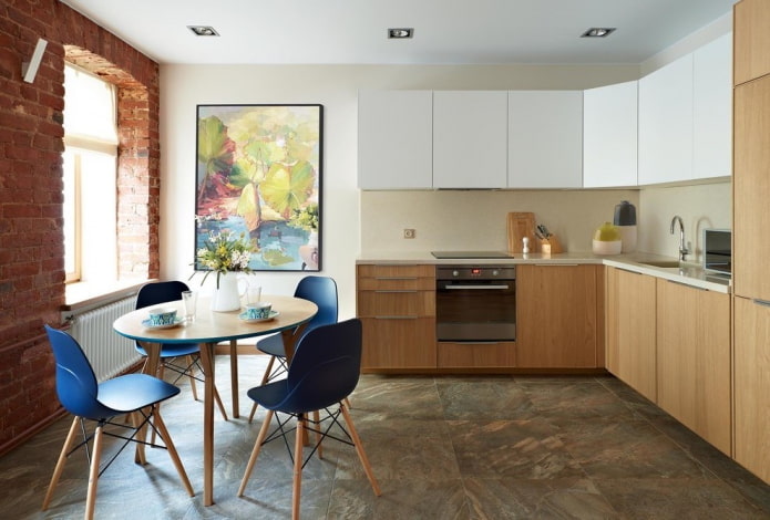floor tiles in the interior of the kitchen