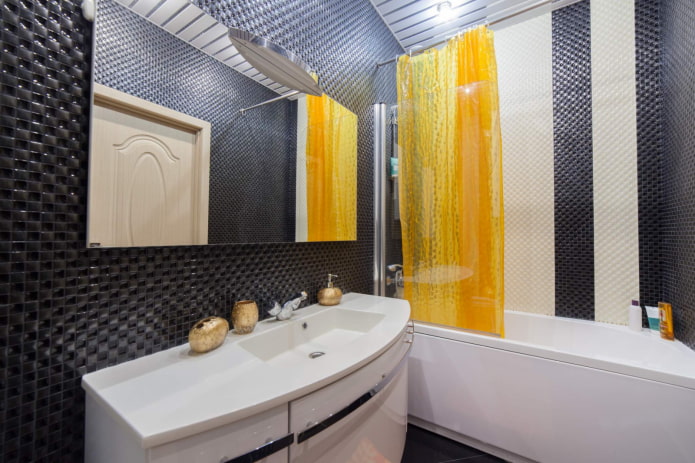 tiled walls in the bathroom