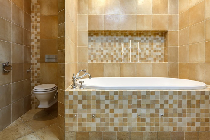 niche with tiled finish in the bathroom