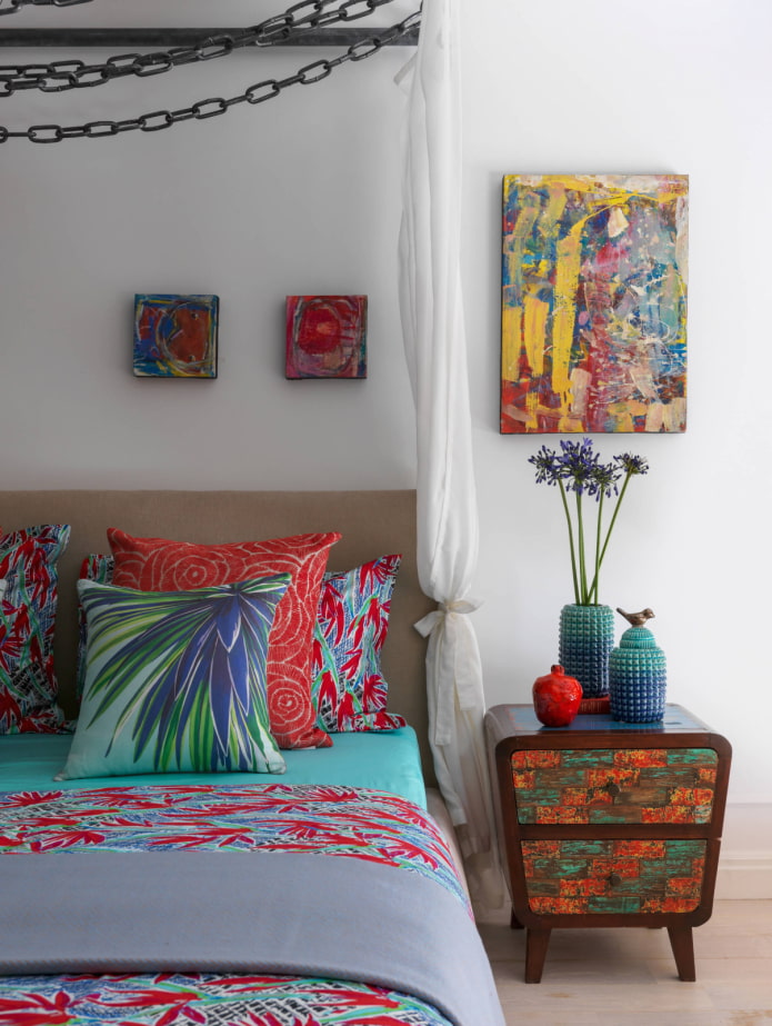 Colored bedside table