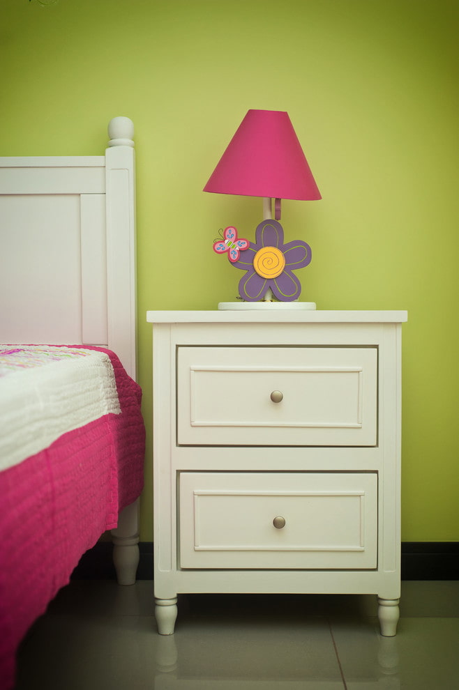 White children's bedside table